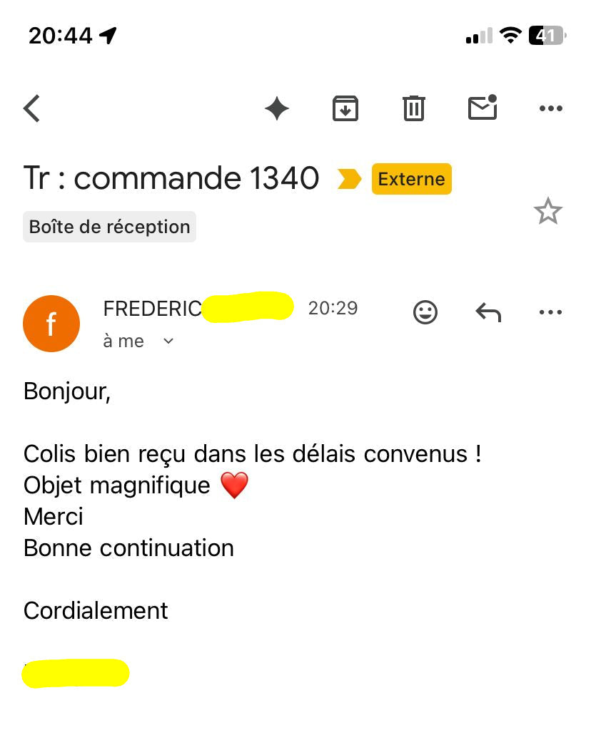 Capture d'écran d'un témoignage client
