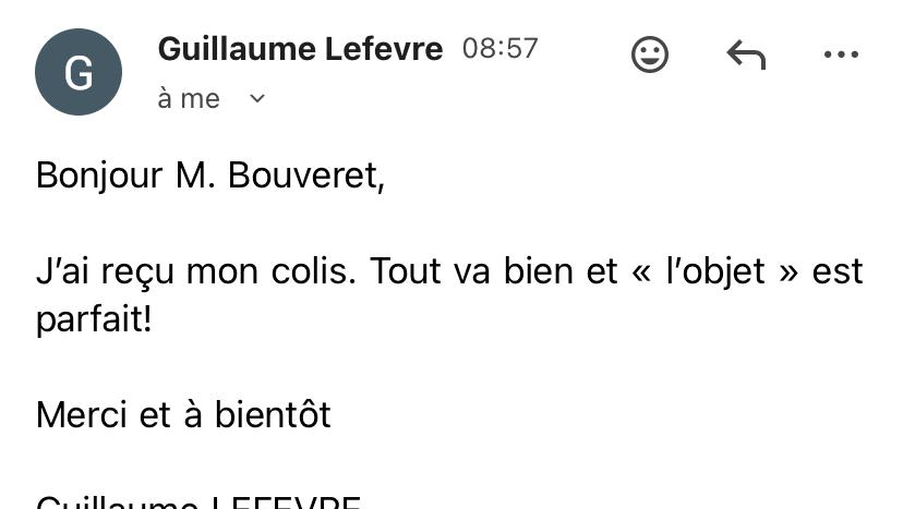 Capture d'écran d'un témoignage client
