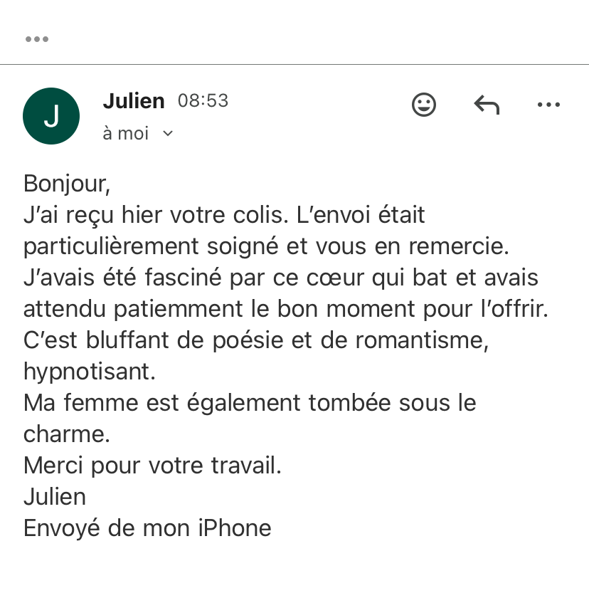 Capture d'écran d'un témoignage client
